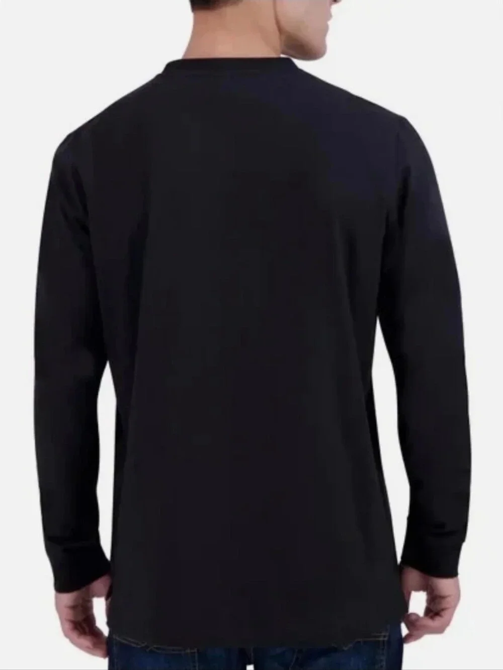 John Deere Black Long Sleeve Tee with Green Logo, Mens L - Picture 2 of 10